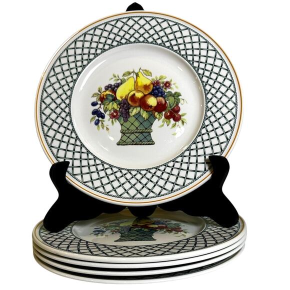 Villeroy & Boch 'Basket' Germany Vitro Porzellan 10.5" DInner Plates-Set of 5 - Picture 1 of 5